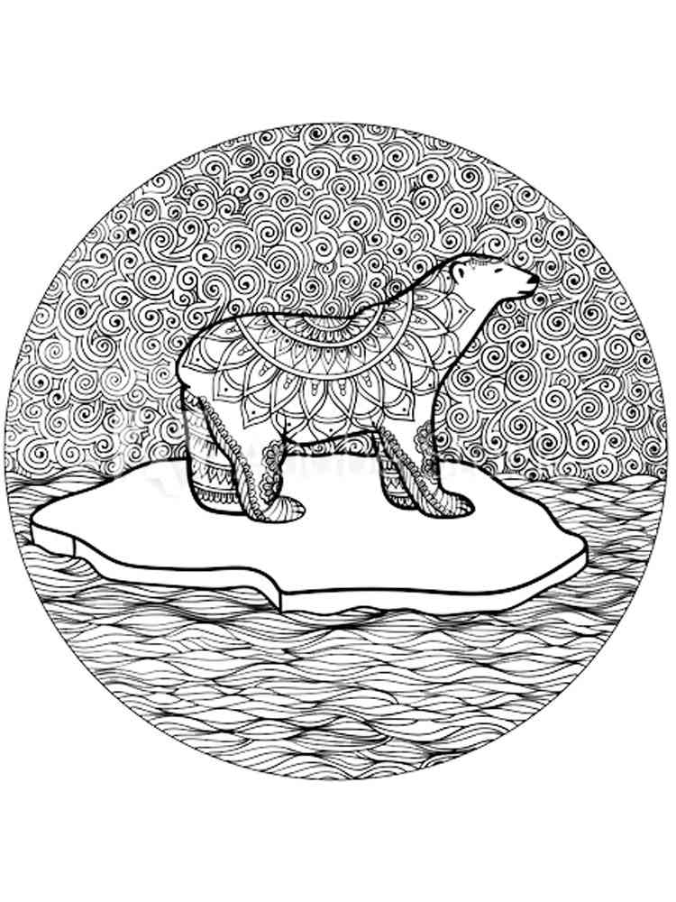 Polar bear coloring pages for adults