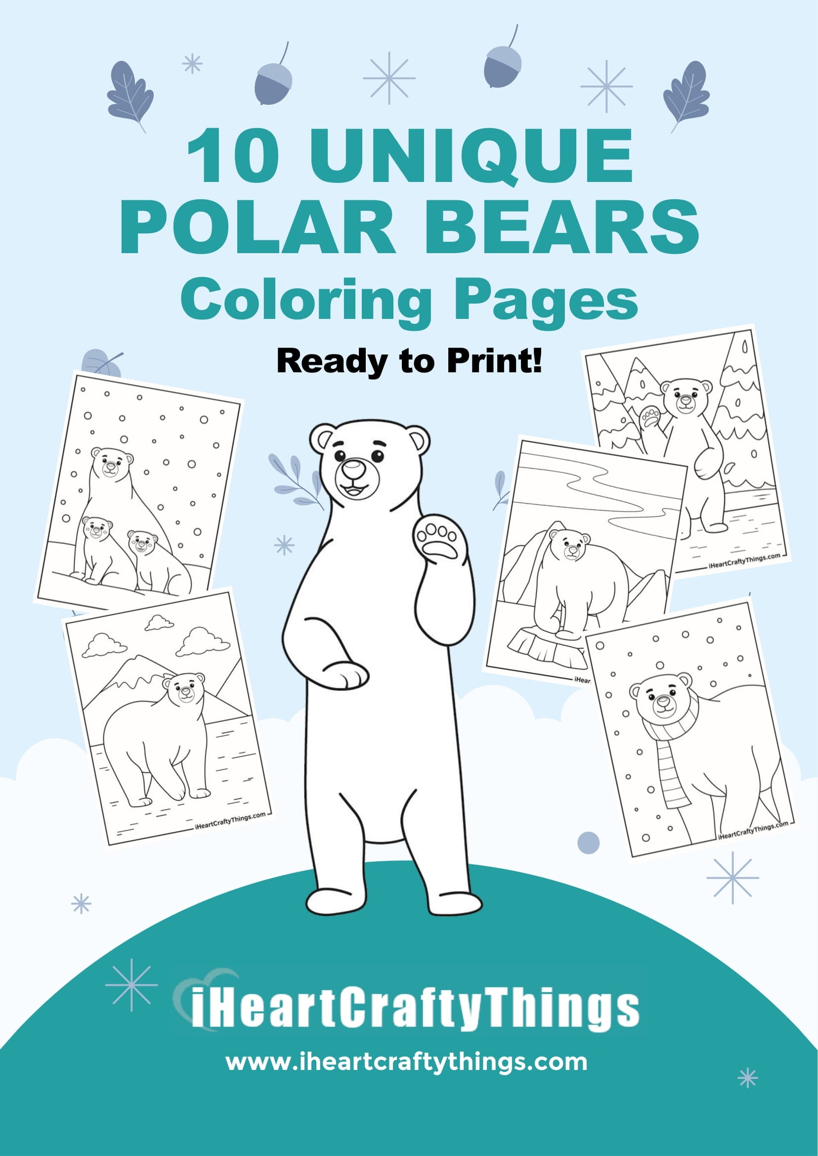 Polar bear coloring pages â i heart crafty things