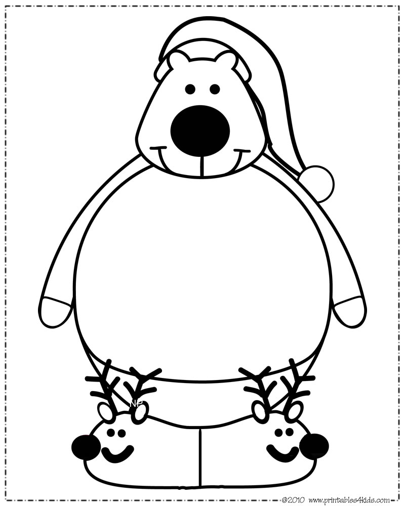 Print and color polar bear santa hat â printables for kids â free word search puzzles coloring pages and other activities