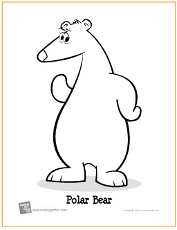 Polar bear free printable coloring page