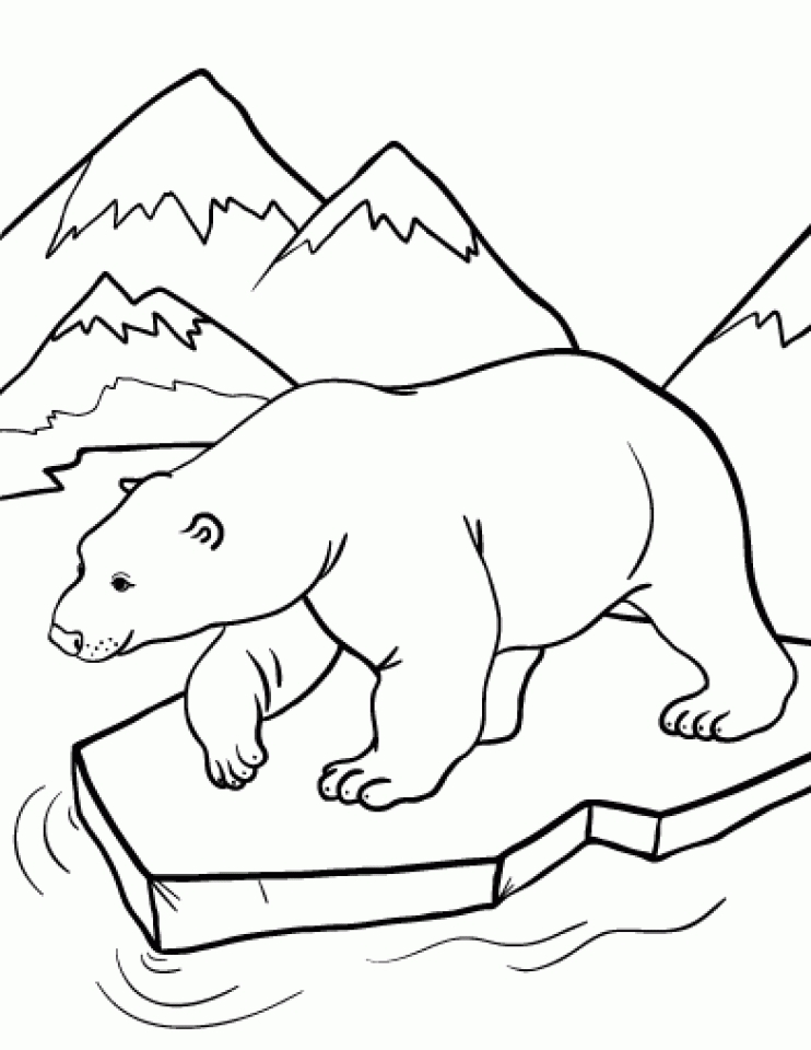 Free printable polar bear coloring pages