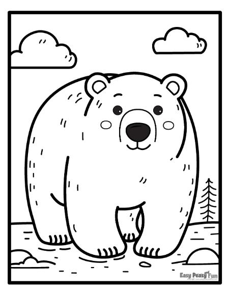 Printable polar bear coloring pages
