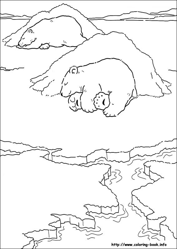 Little polar bear coloring picture