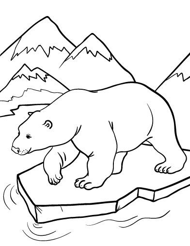 Free polar bear coloring page