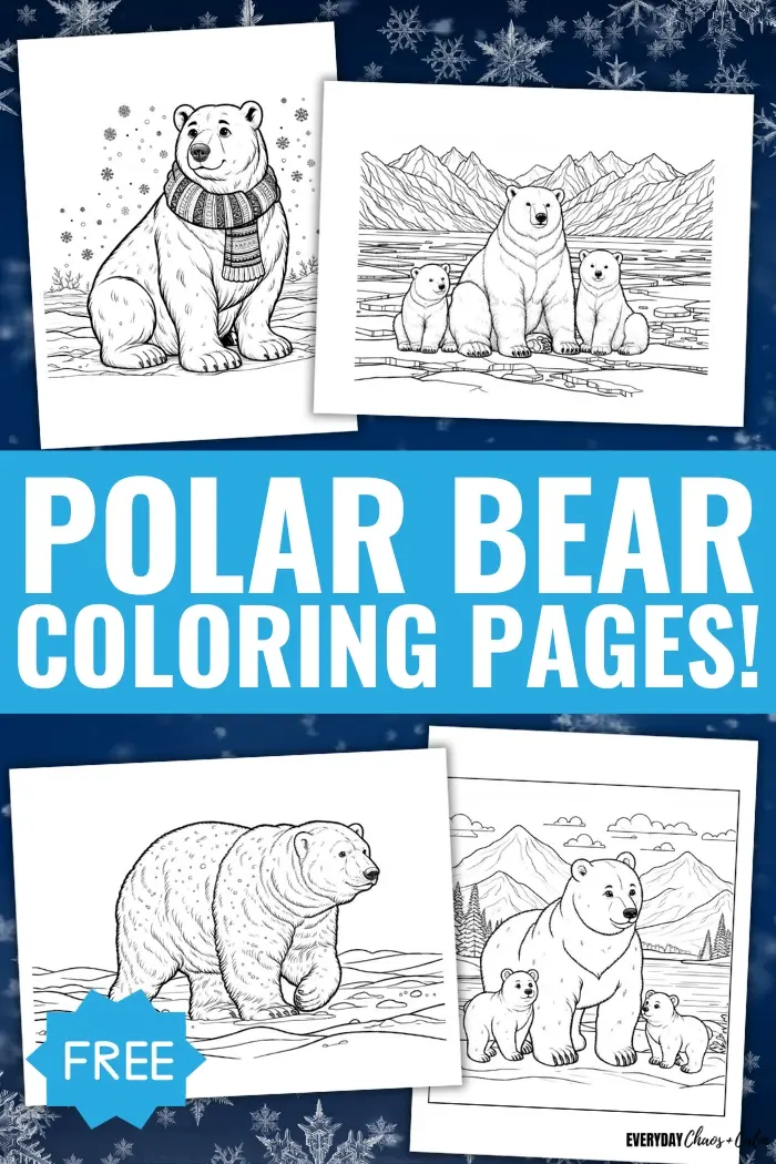 Free polar bear coloring pages for kids