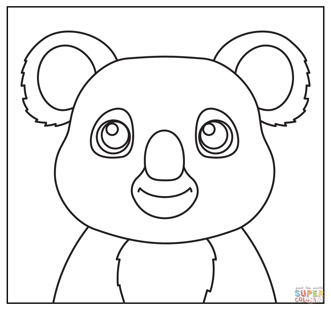 Cartoon koala selfie coloring page free printable coloring pages