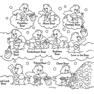 Care bears coloring pages printable for free download