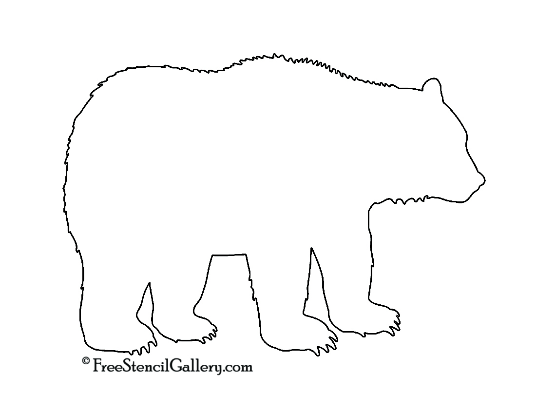 Bear silhouette stencil free stencil gallery