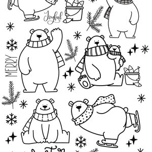 Polar bears coloring