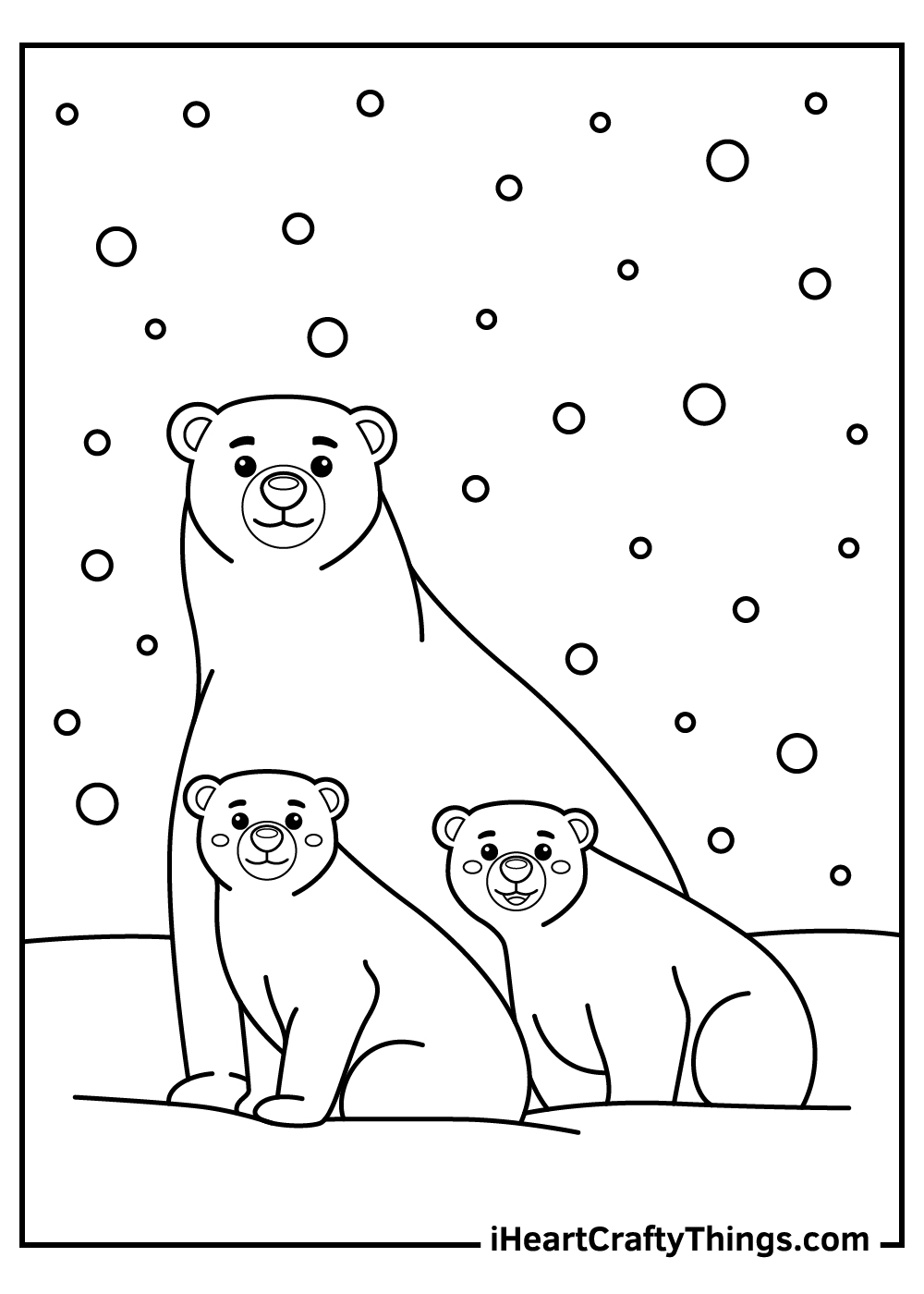 Polar bears coloring pages free printables