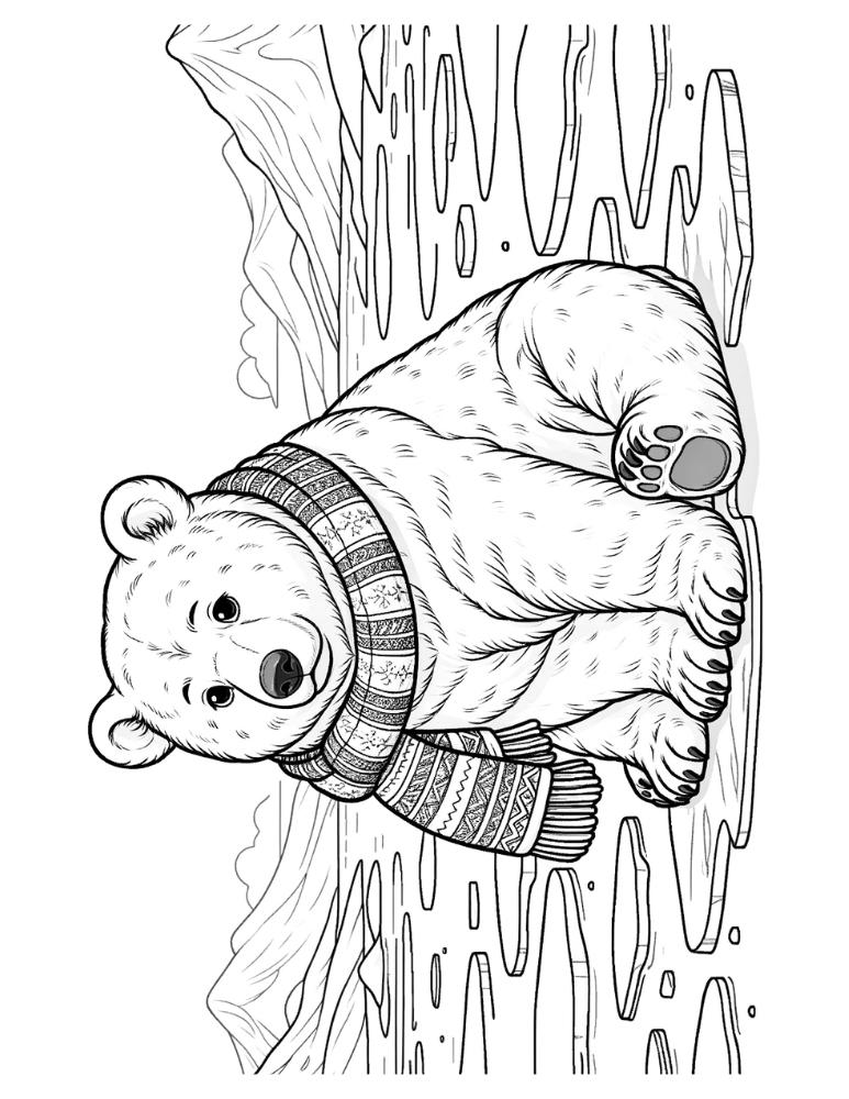 Free polar bear coloring pages for kids