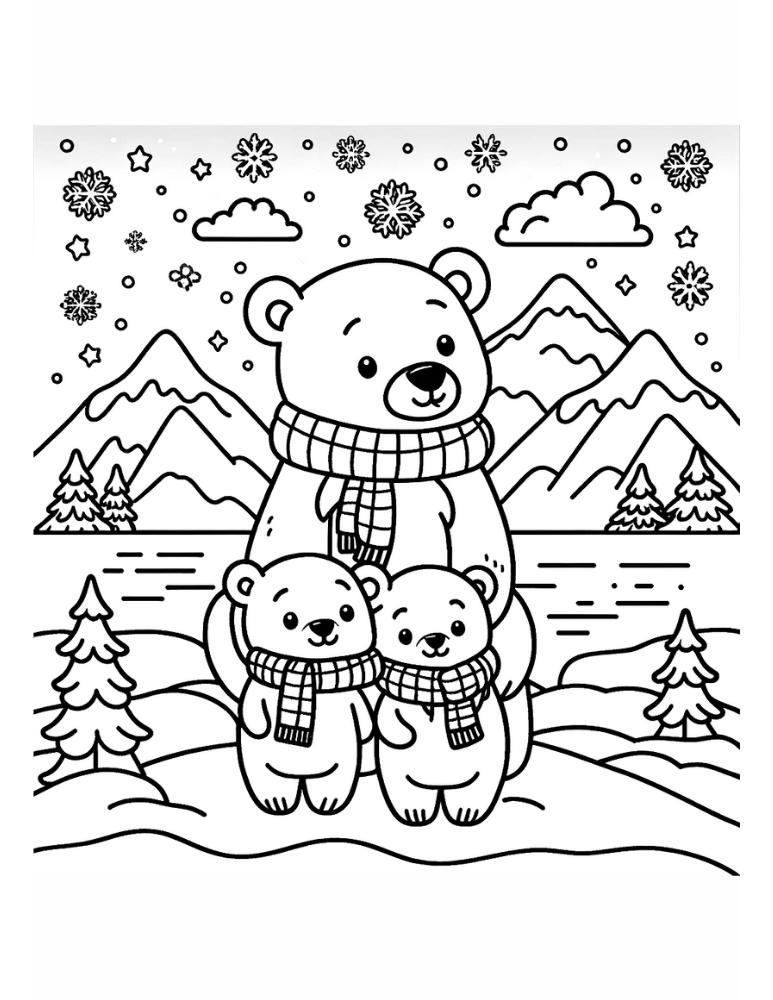 Free polar bear coloring pages for kids