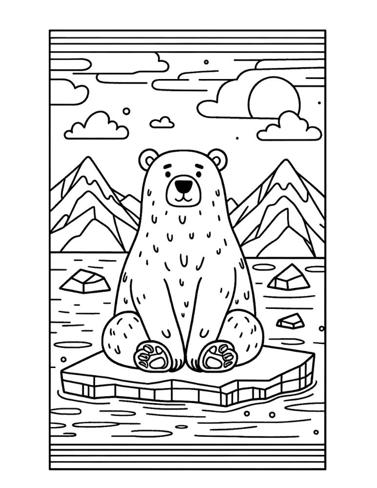 Free polar bear coloring pages for kids