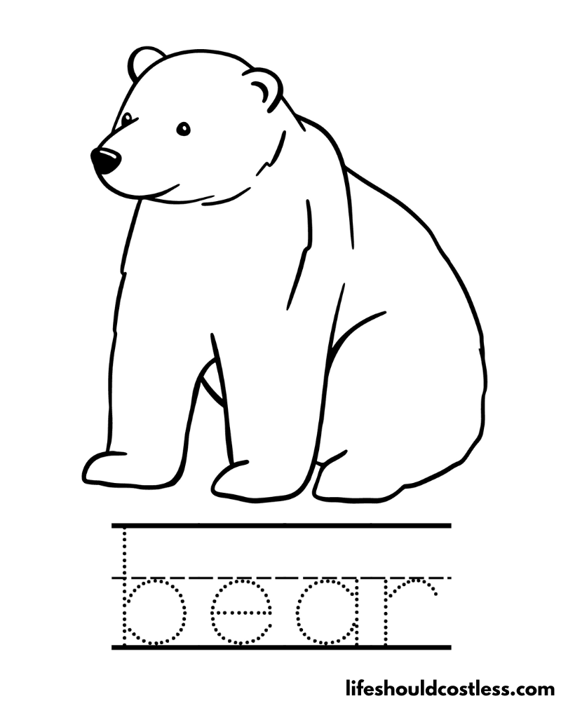 Bear coloring pages free printable pdf templates