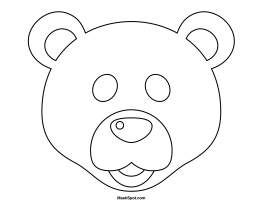 Printable polar bear mask