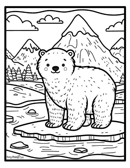 Printable polar bear coloring pages