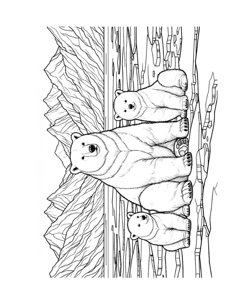 Free polar bear coloring pages for kids