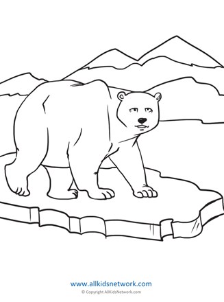 Polar bear coloring page all kids network