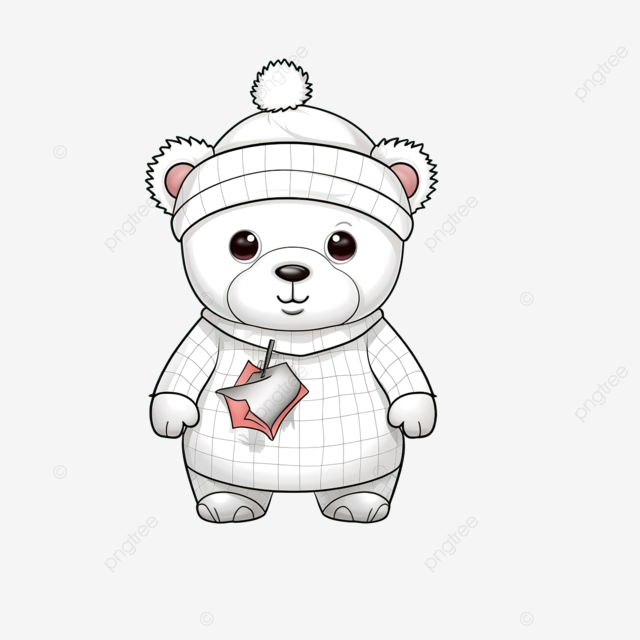 Copy the picture kids game and coloring page with a cute polar bear using christmas costume tracing worksheet kids worksheet png transparent image and clipart for free download