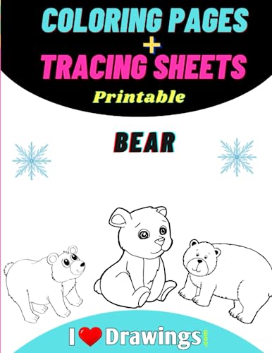 Bear coloring book coloring pages tracing sheets for kids adults bear adult coloring book fun cute and easy drawing book for girl boy toddler by rajat singh