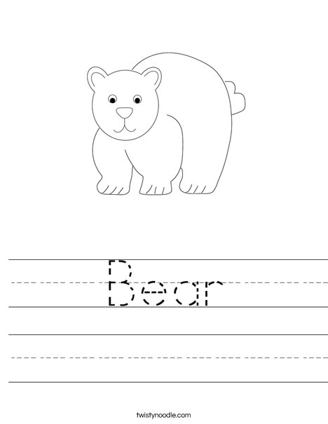 Bear worksheet