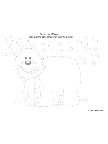 Polar bear tracing sheet â tims printables