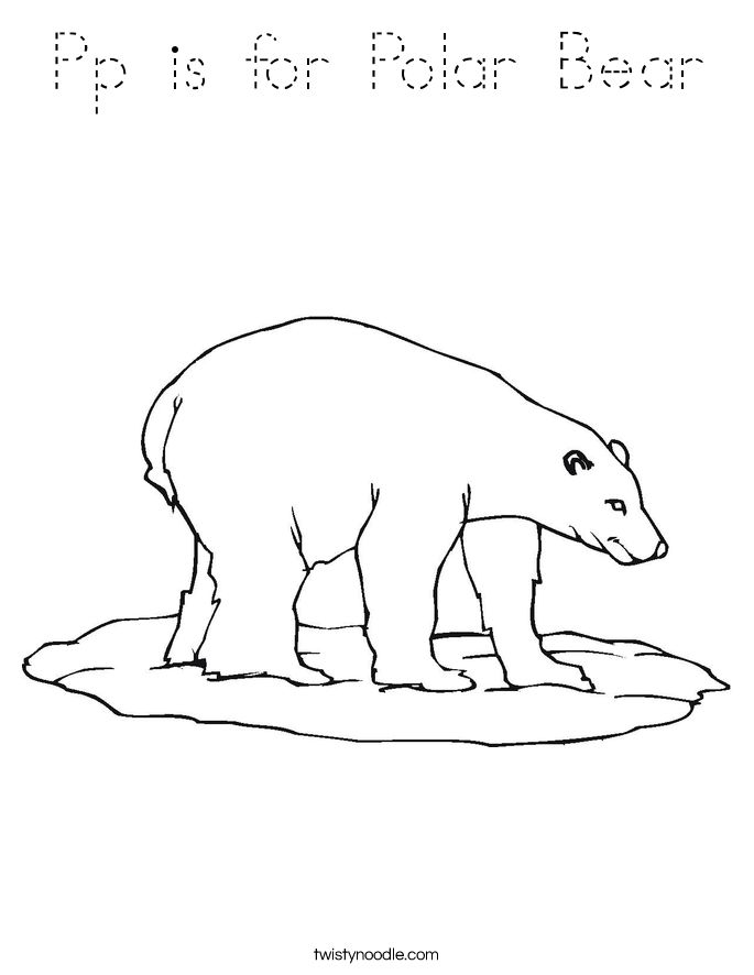 Pp is for polar bear coloring page polar bear coloring page bear coloring pages polar bear