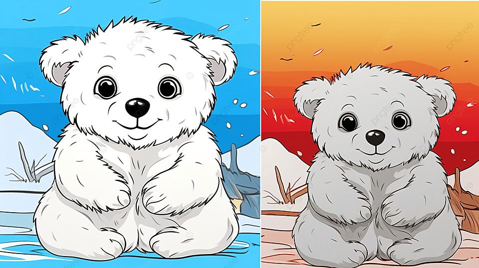 Copy the picture kids game and coloring page with a cute polar bear hug ball background trace worksheet kids worksheet background image and wallpaper for free download