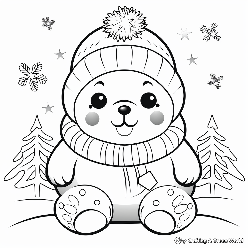 Winter animal coloring pages