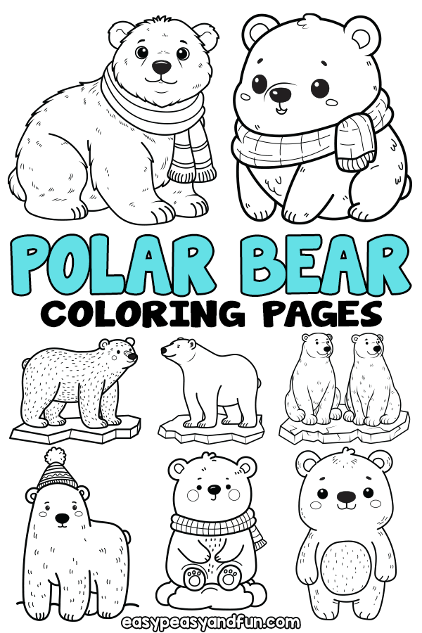 Printable polar bear coloring pages