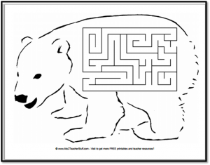 Polar bear printable maze a to z teacher stuff printable pages and worksheets