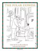 The polar express conductor coloring page printable christmas reproducibles