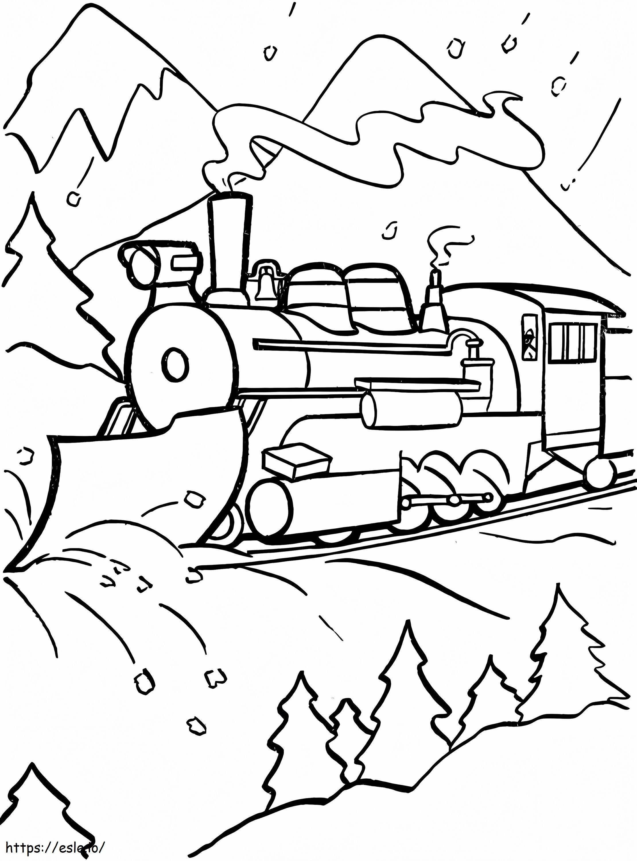 Printable polar express train coloring page