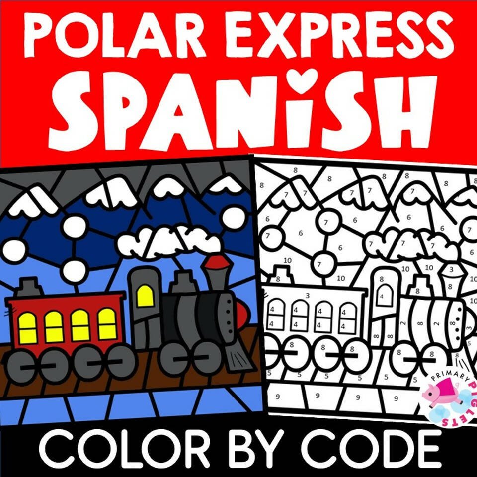 Spanish christmas polar express color by number color by code math col â bilingual marketplace