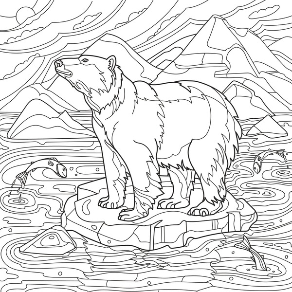 Thousand coloring book winter scene royalty