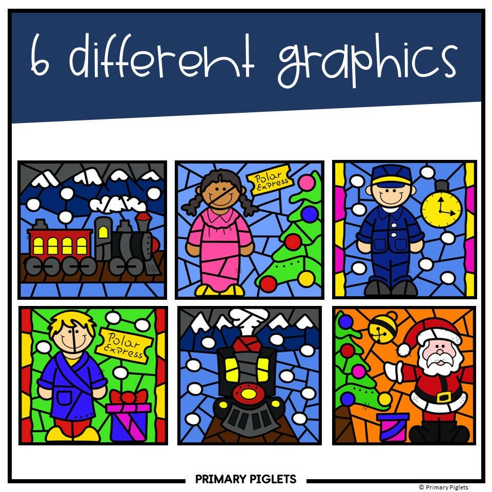 Spanish christmas polar express color by number color by code math col â bilingual marketplace