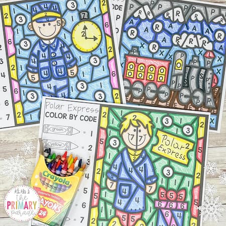 Printable christmas color worksheet pages for kids