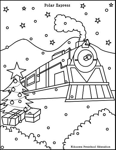 Polar express train coloring pages