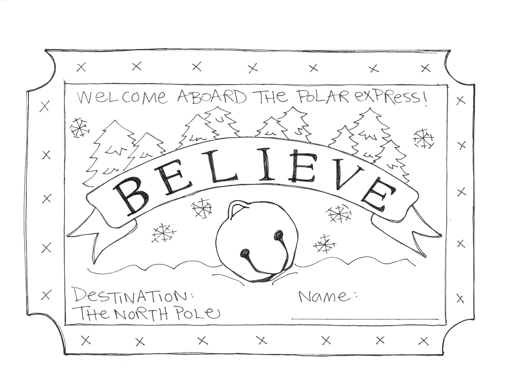 Made this coloring sheet for a polar express themed childrens event thought some oâ polar express christmas party polar express theme polar express worksheets