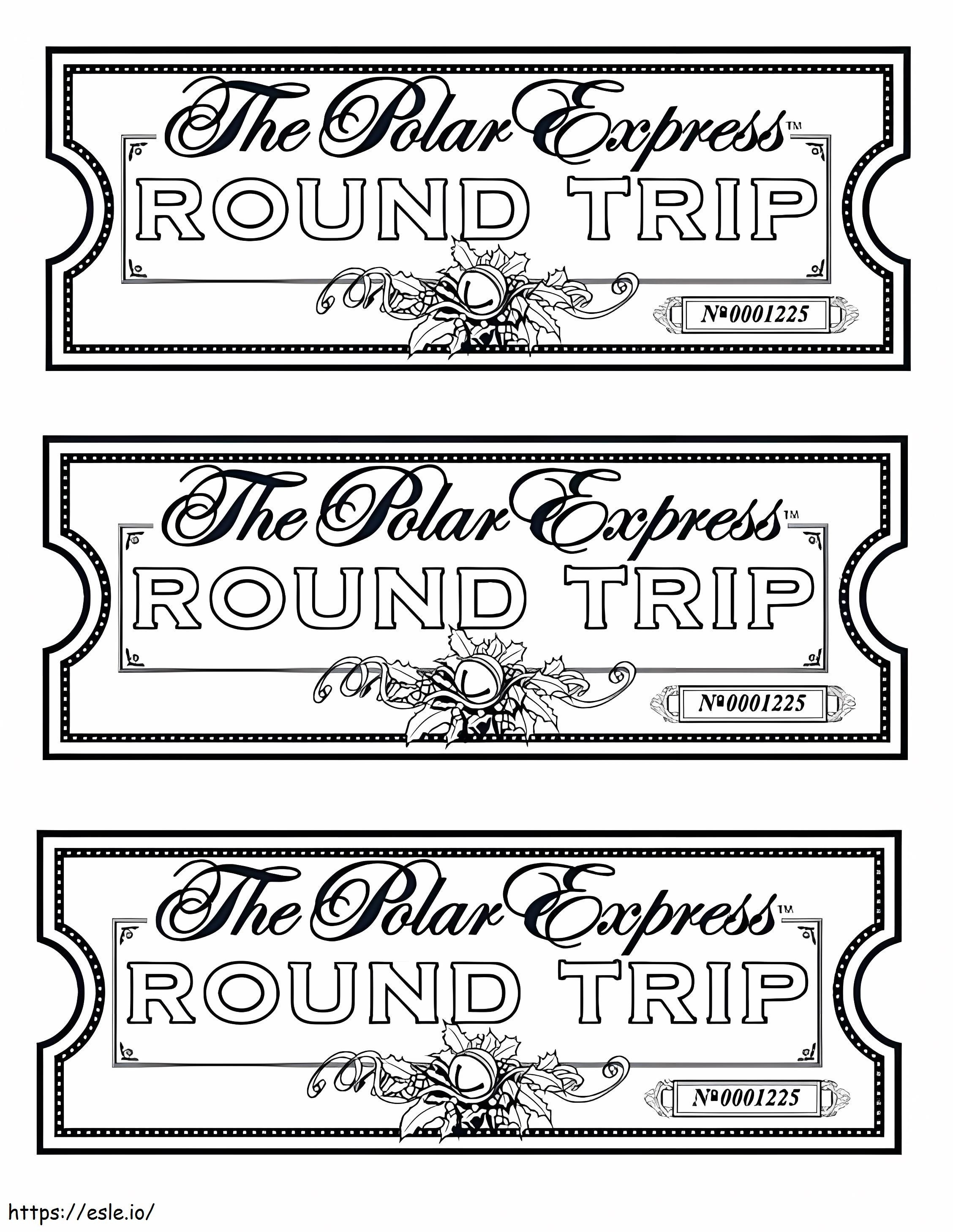 Polar express tickets coloring page