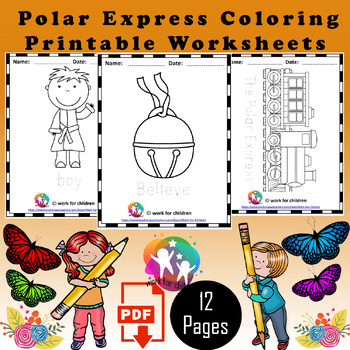 Polar express coloring pages by work for children tpt