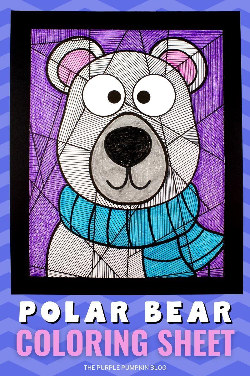 Free printable polar bear loring sheet for winter days