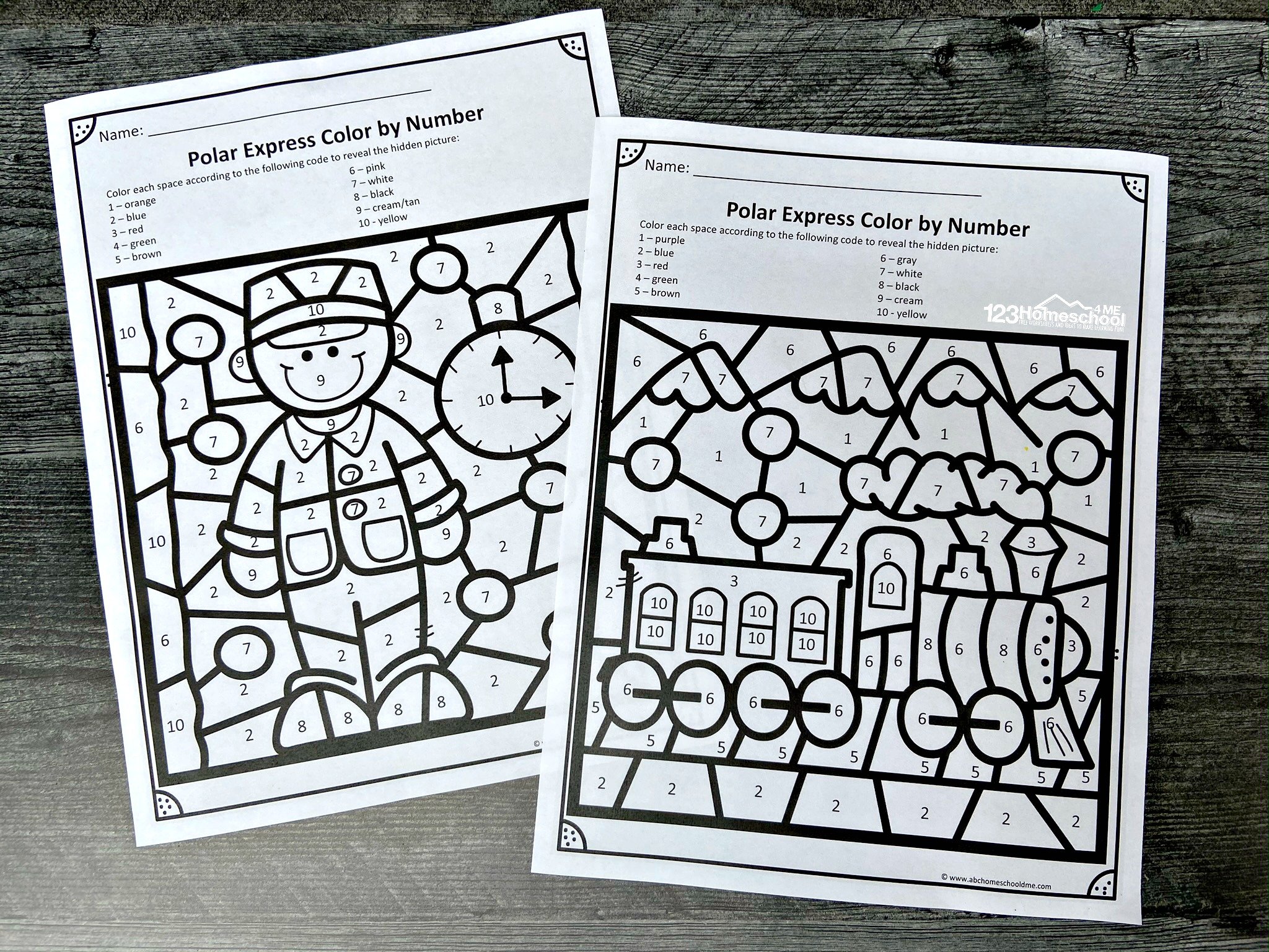 Ð free polar express color by number worksheets