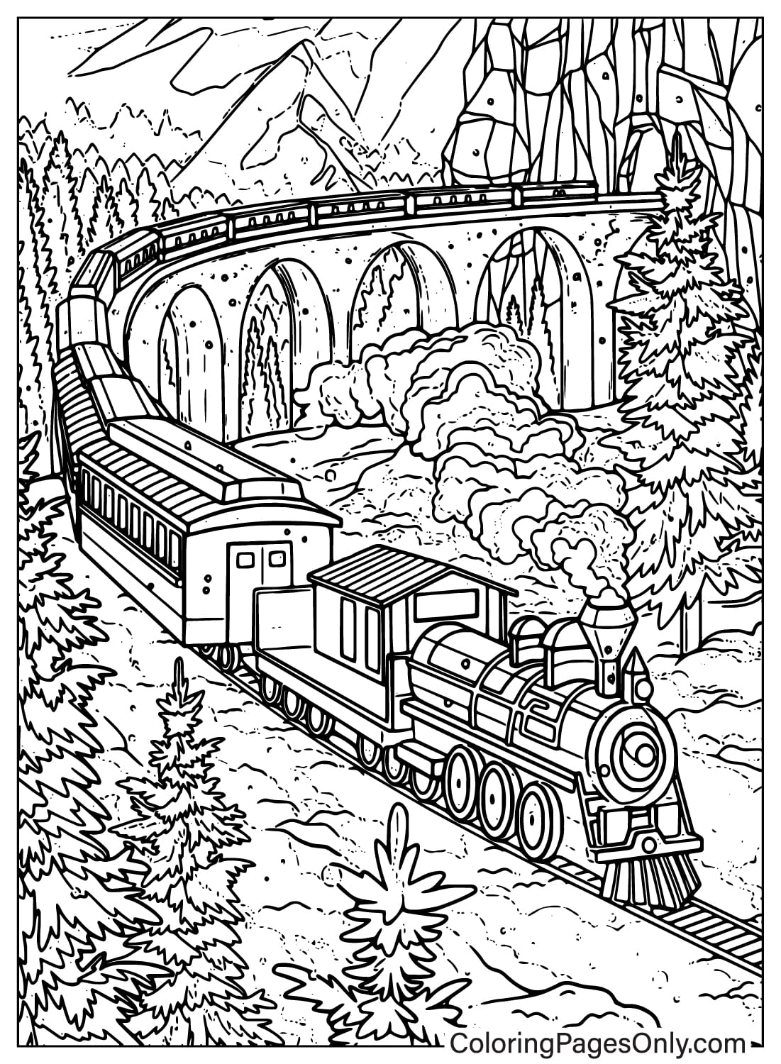 Polar express coloring page printable