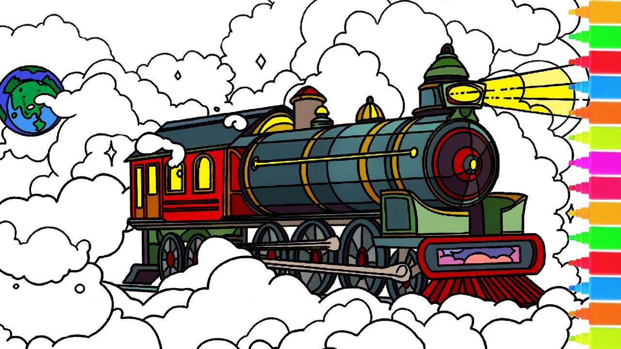 Coloring the polar express the best off road vehicle flying over castle coloring pages