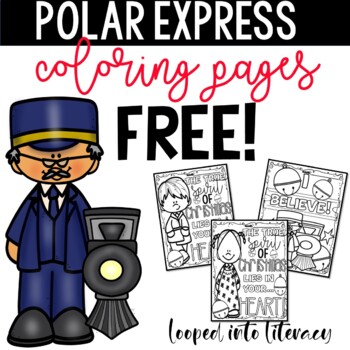 Free polar express coloring pages by looped into literacy tpt