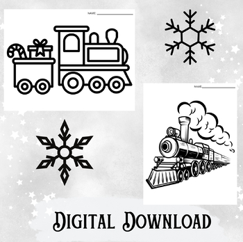 Polar express christmas trains printable christmas coloring craft