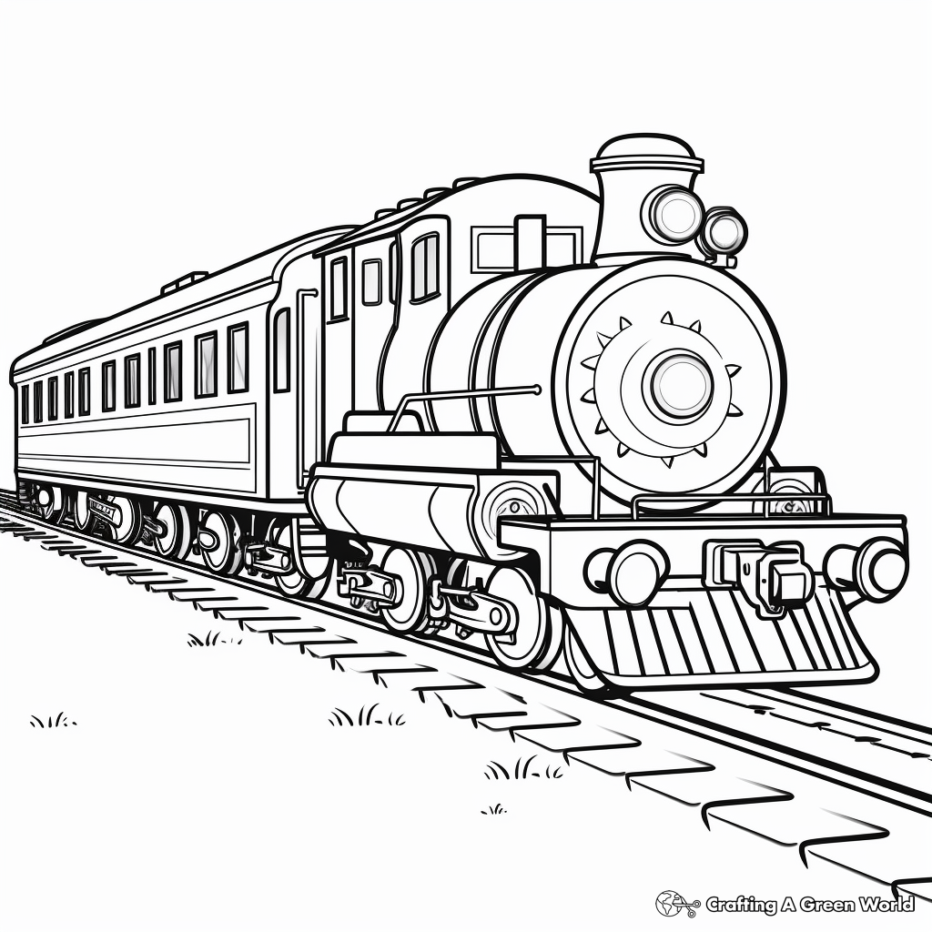 Steam train coloring pages