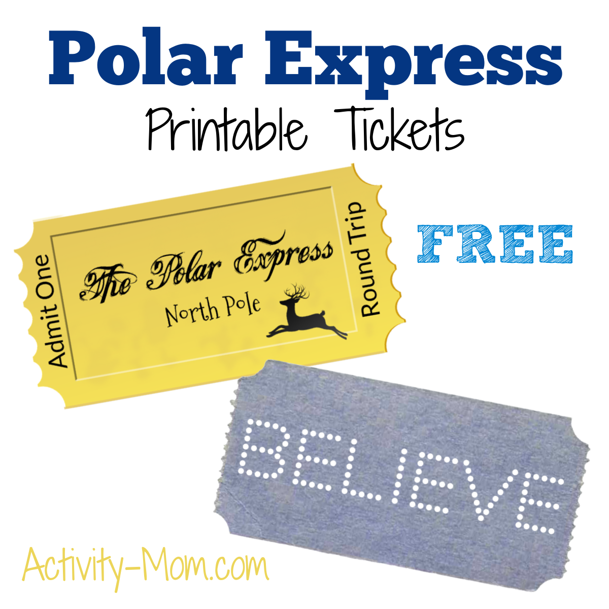 Free printable polar express tickets