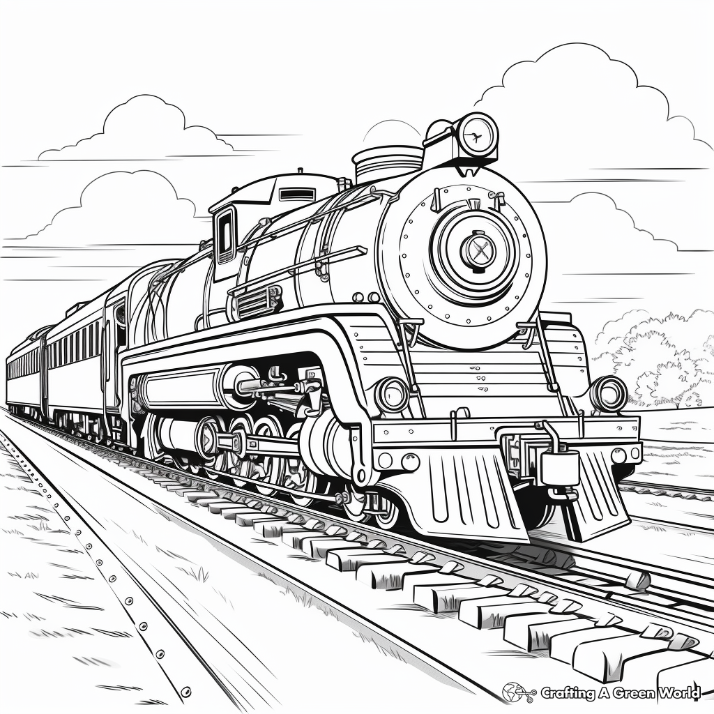 Steam train coloring pages